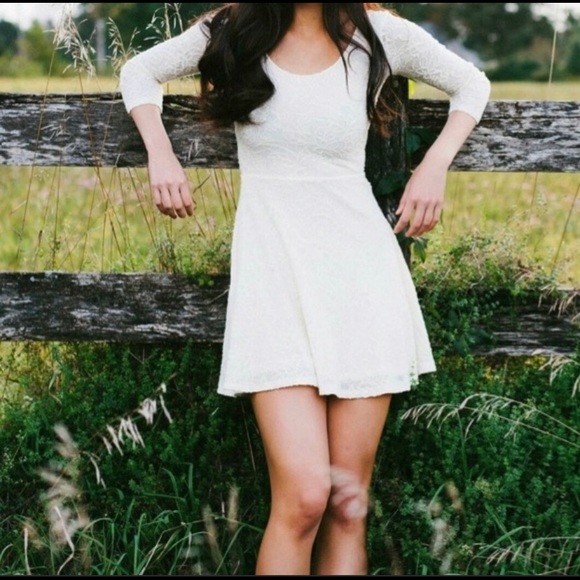 ivory lace skater dress